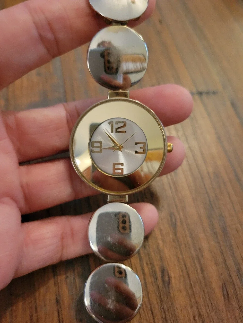 Multi Tone Round Dial Bracelet Watch